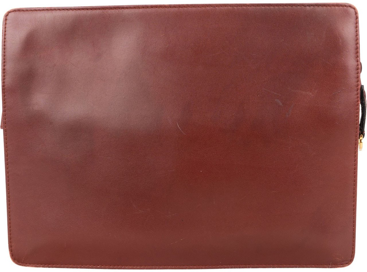 Cartier Cartier Bordeaux Leather Clutch Maroon