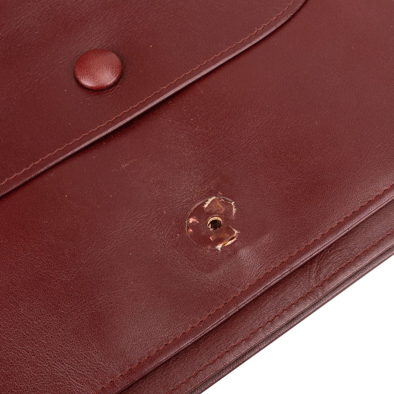 Cartier Cartier Bordeaux Leather Clutch Maroon