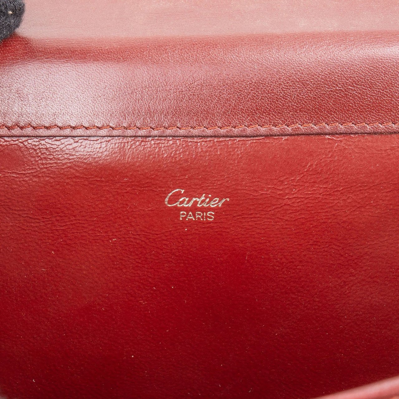 Cartier Cartier Bordeaux Leather Clutch Maroon