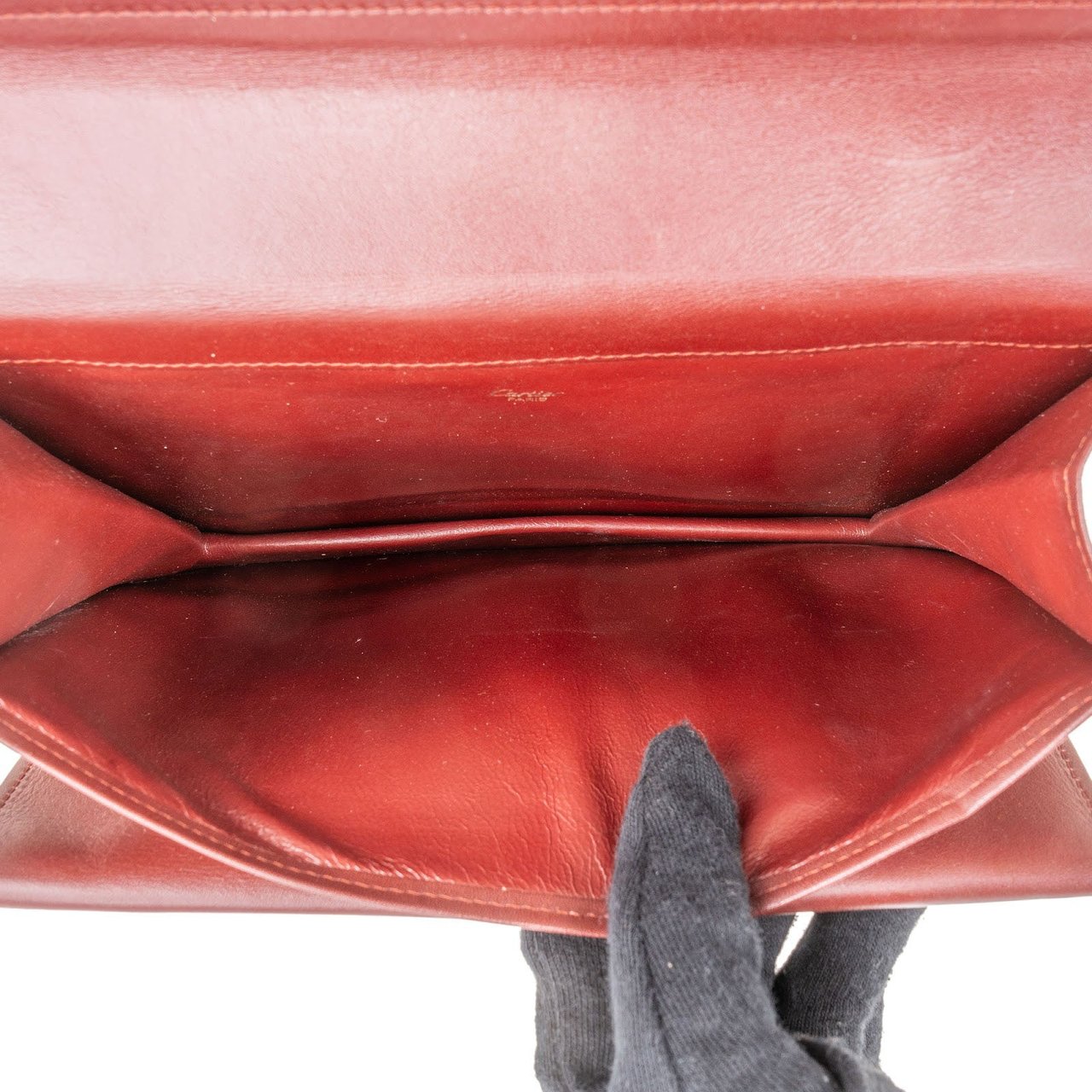 Cartier Cartier Bordeaux Leather Clutch Maroon