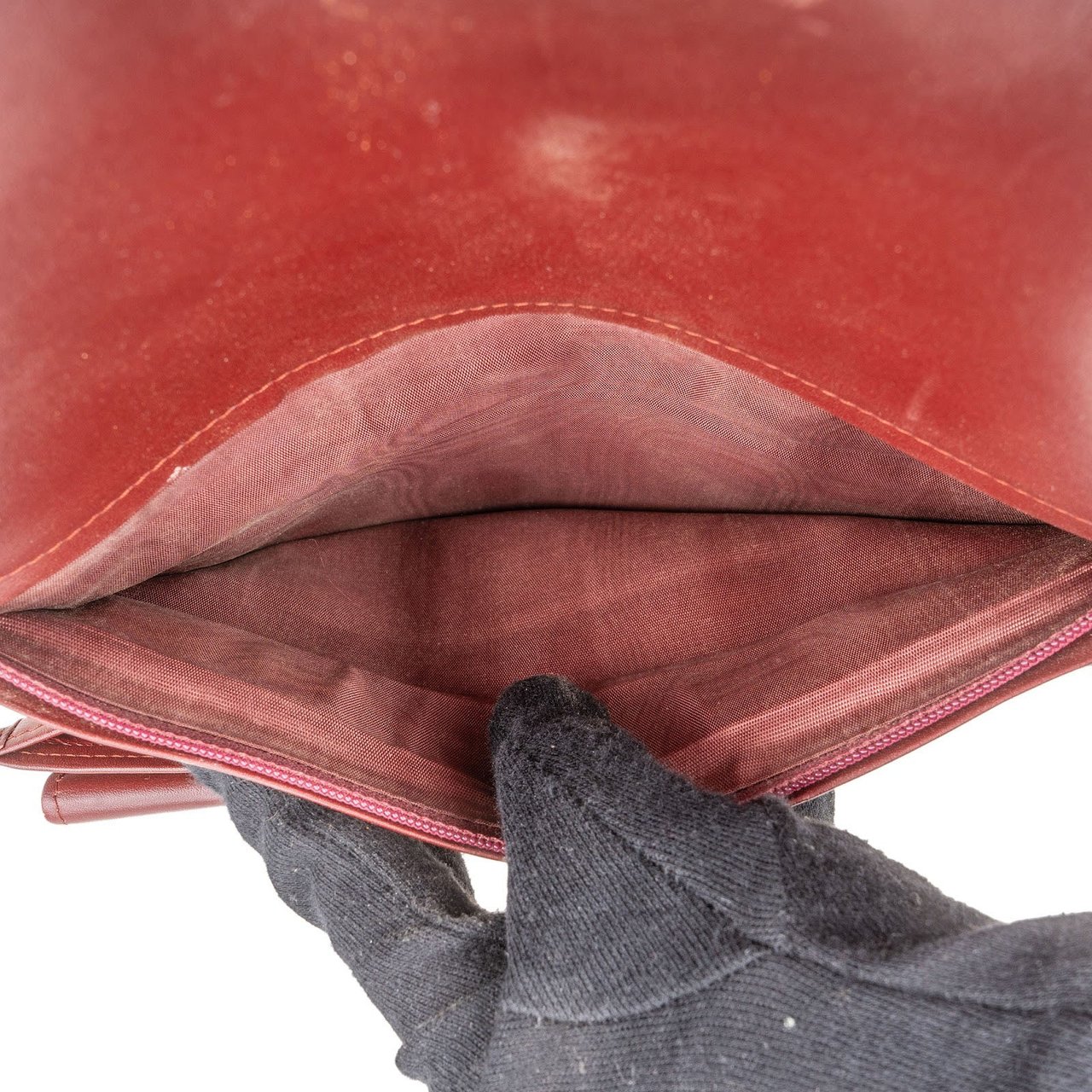 Cartier Cartier Bordeaux Leather Clutch Maroon