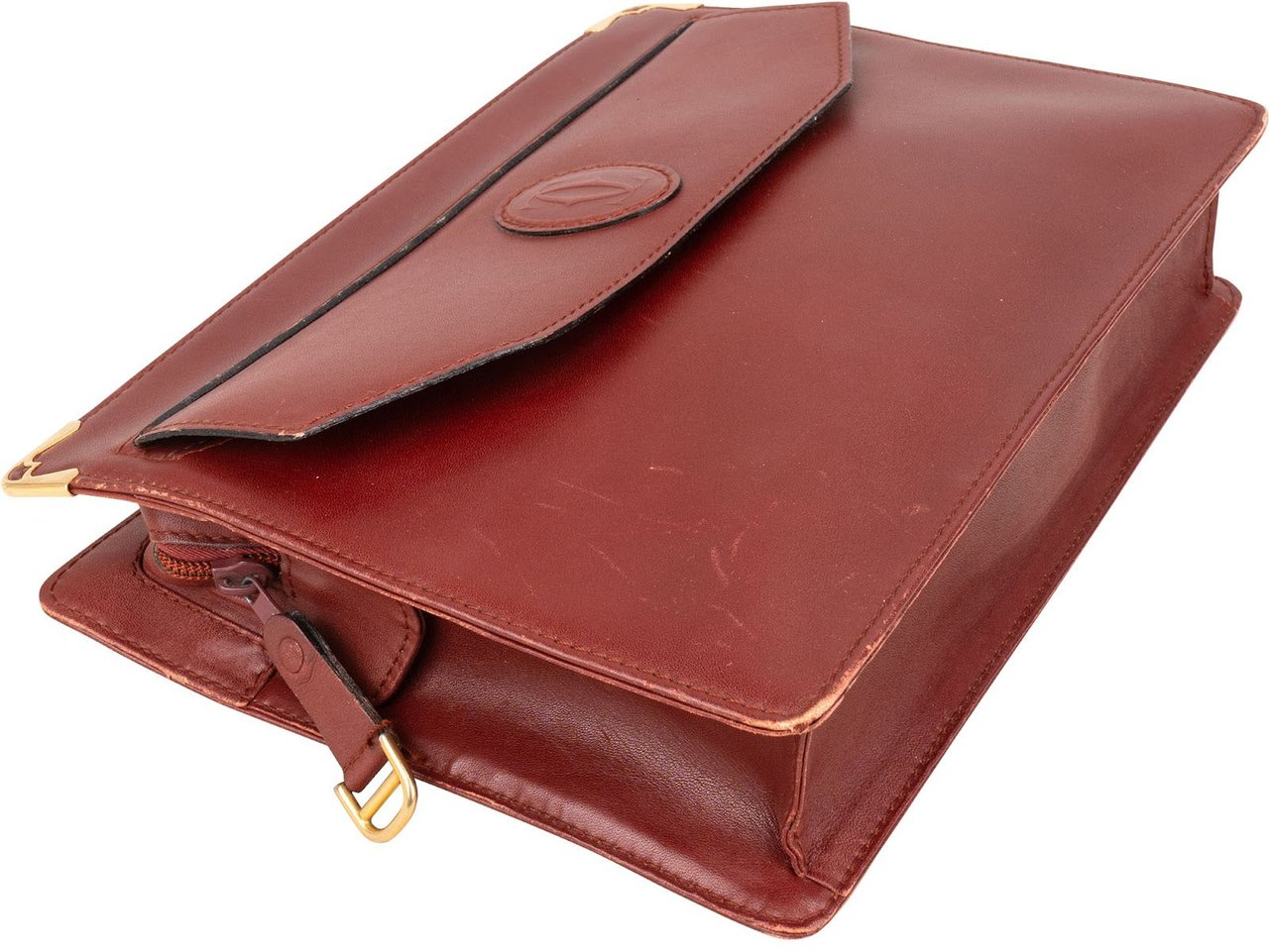 Cartier Cartier Bordeaux Leather Clutch Maroon