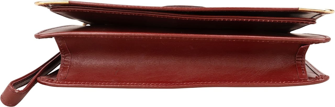 Cartier Cartier Bordeaux Leather Clutch Maroon