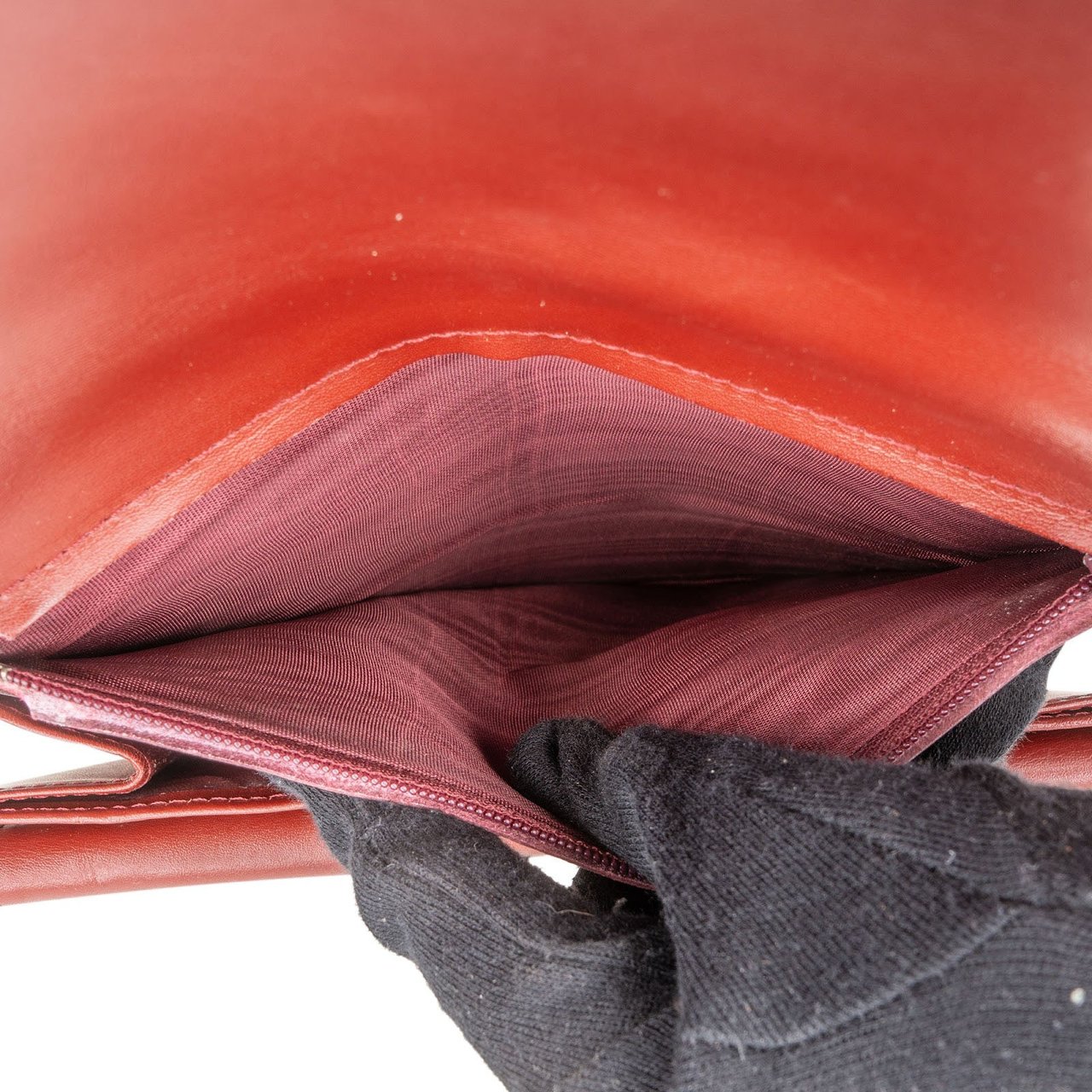 Cartier Cartier Bordeaux Leather Clutch Maroon