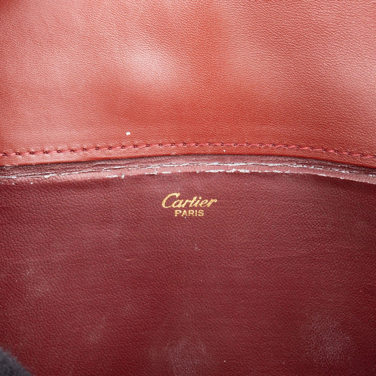 Cartier Cartier Bordeaux Leather Clutch Maroon