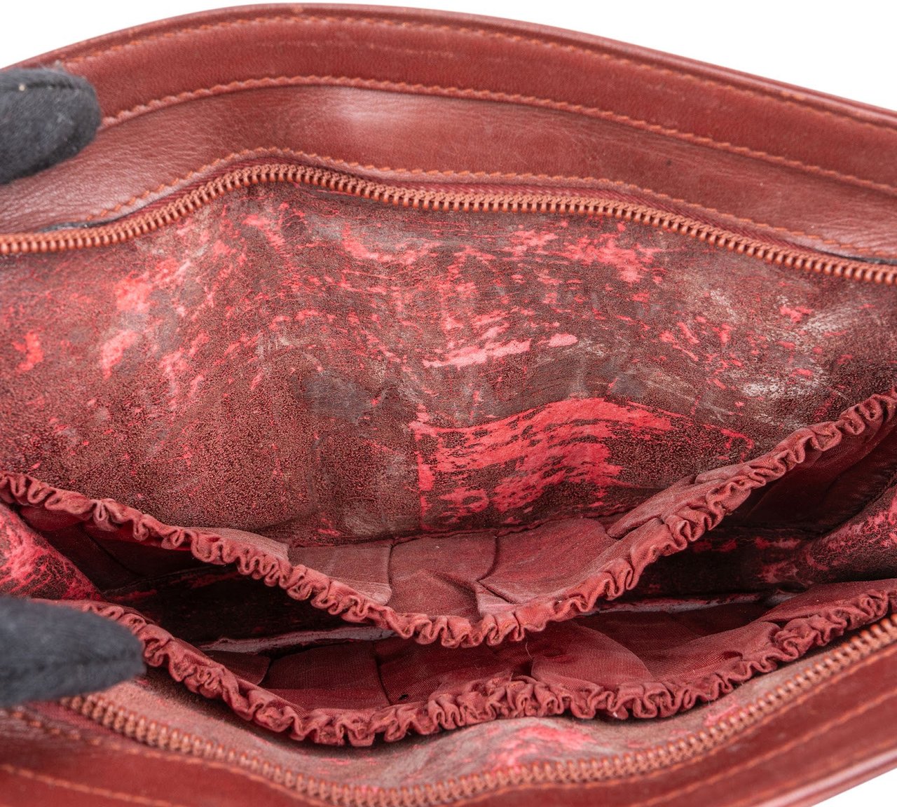 Cartier Bordeaux Leather Clutch Maroon