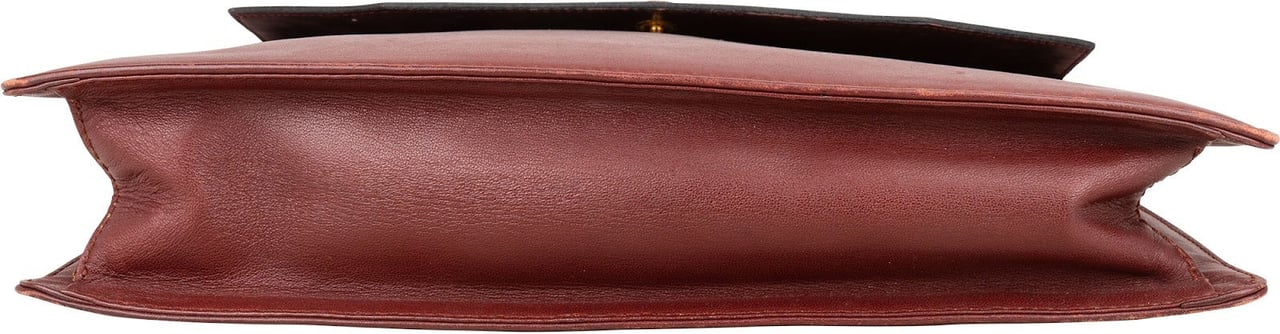 Cartier Bordeaux Leather Clutch Maroon