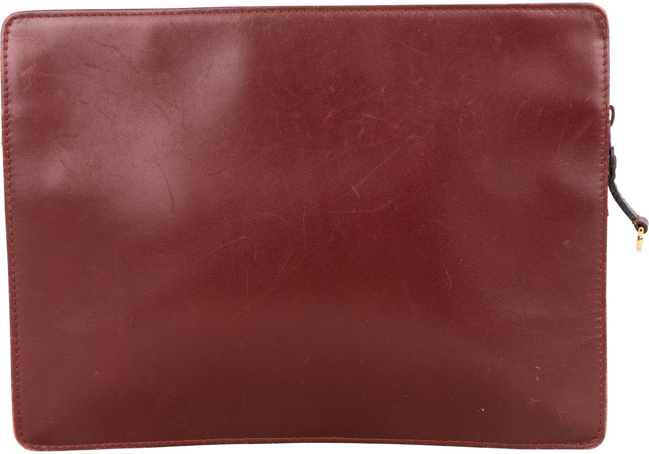 Cartier Cartier Bordeaux Leather Clutch Maroon