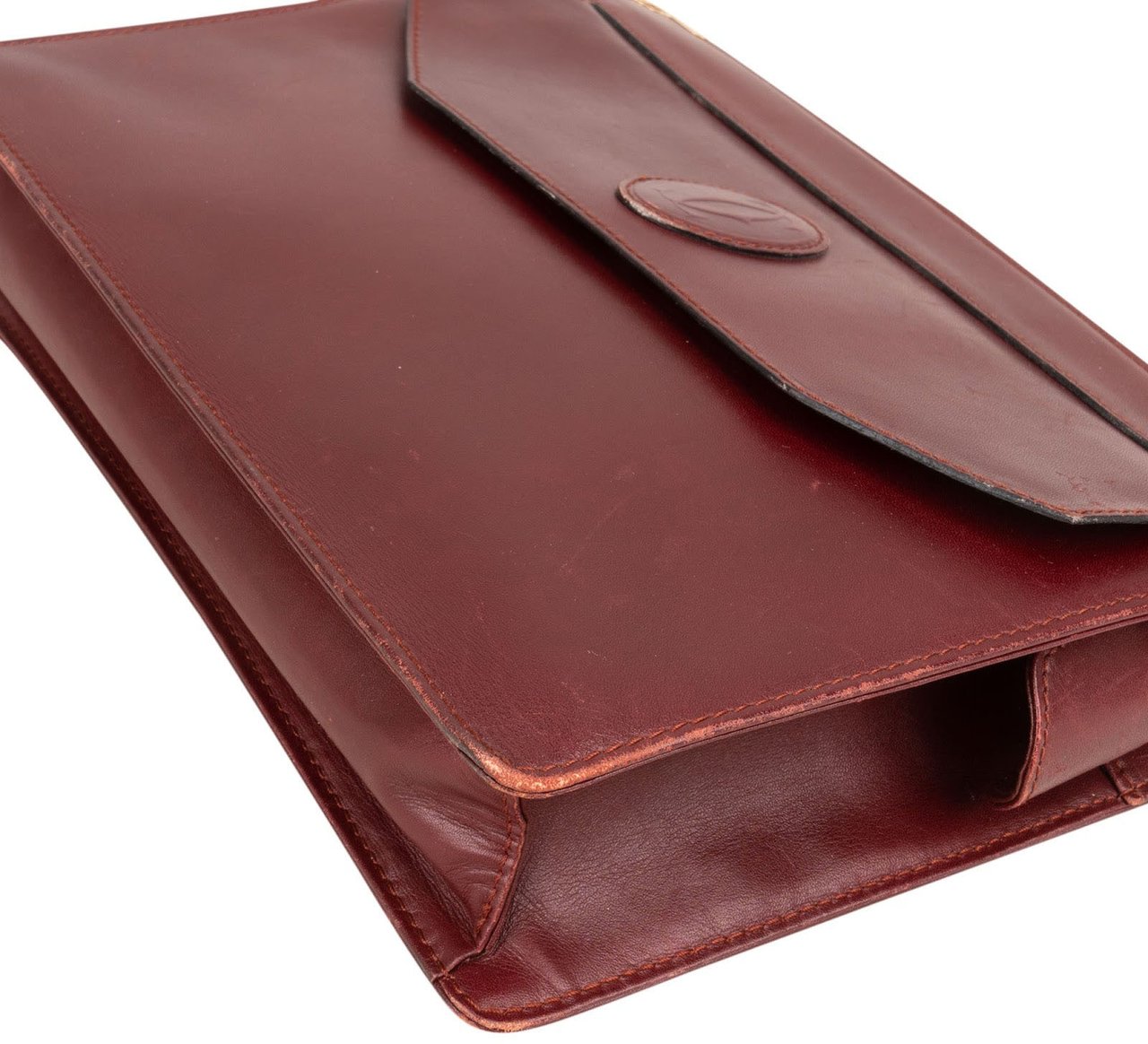 Cartier Cartier Bordeaux Leather Clutch Maroon
