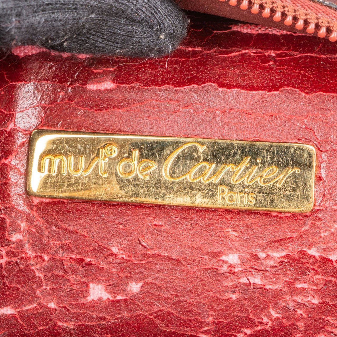 Cartier Cartier Bordeaux Leather Clutch Maroon