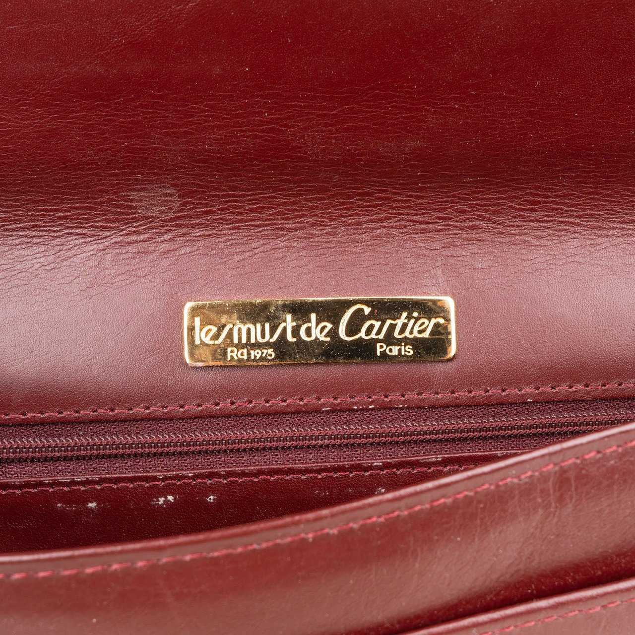 Cartier Cartier Bordeaux Leather Clutch Maroon