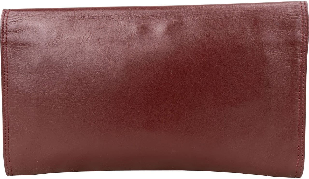Cartier Cartier Bordeaux Leather Clutch Maroon