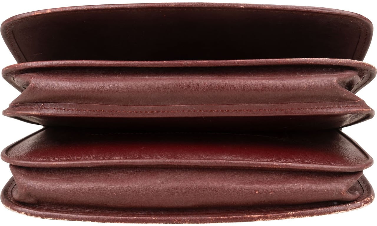 Cartier Cartier Bordeaux Leather Small Briefcase Flap Crossbody Bag Divers