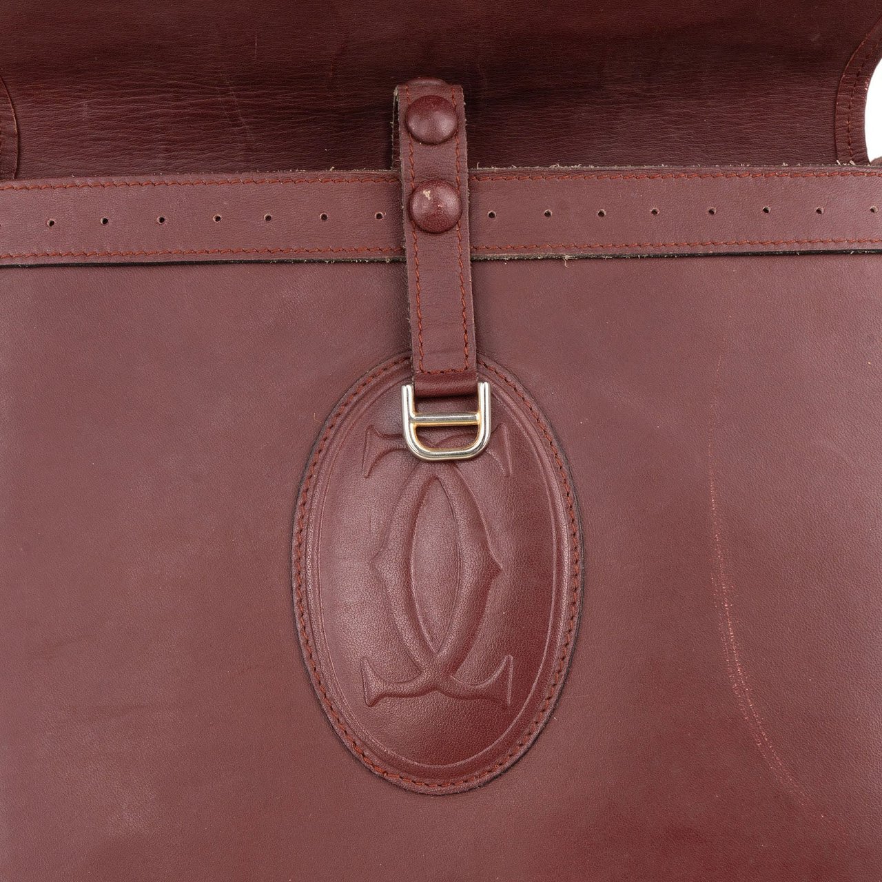 Cartier Cartier Bordeaux Leather Small Briefcase Flap Crossbody Bag Divers