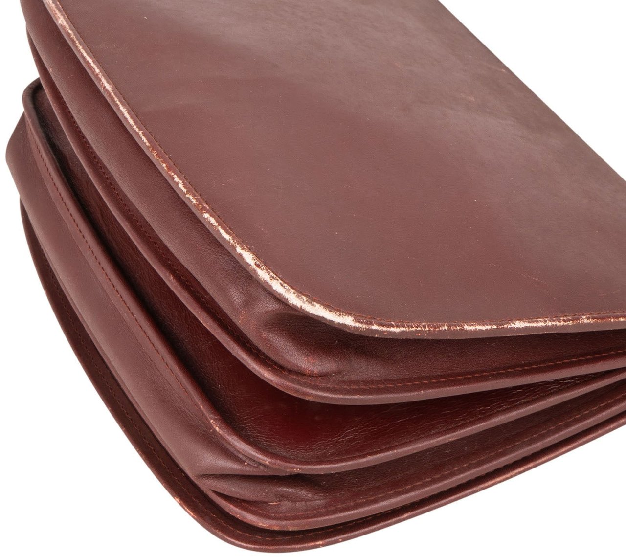 Cartier Cartier Bordeaux Leather Small Briefcase Flap Crossbody Bag Divers