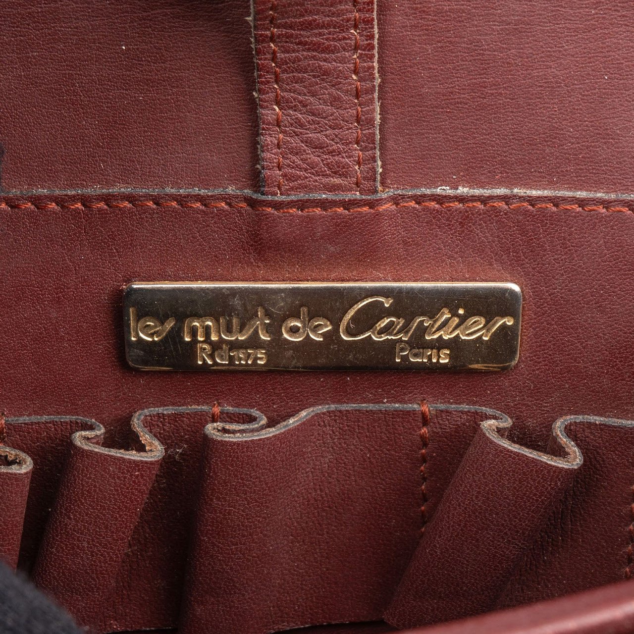 Cartier Cartier Bordeaux Leather Small Briefcase Flap Crossbody Bag Divers