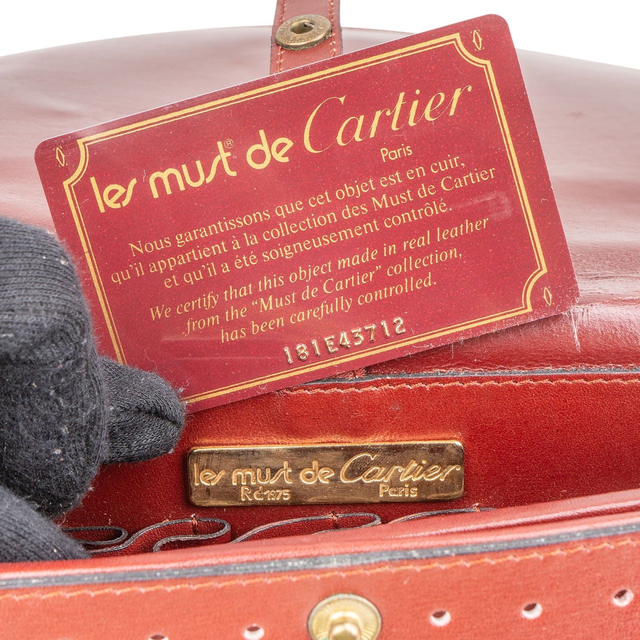 Cartier Cartier Bordeaux Leather Flap Clutch Bag Maroon