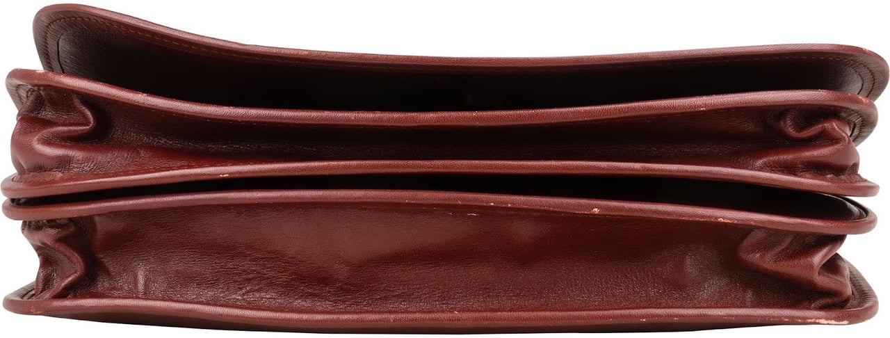 Cartier Cartier Bordeaux Leather Flap Clutch Bag Maroon