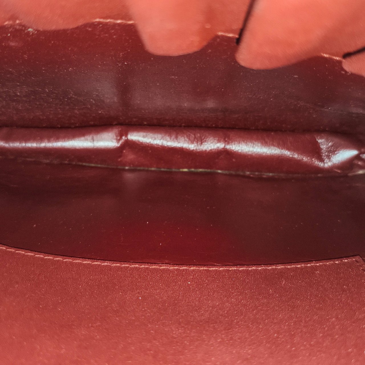 Cartier Cartier Bordeaux Leather Briefcase Flap Shoulder Bag Maroon