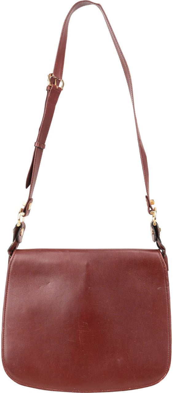 Cartier Cartier Bordeaux Leather Briefcase Flap Shoulder Bag Maroon