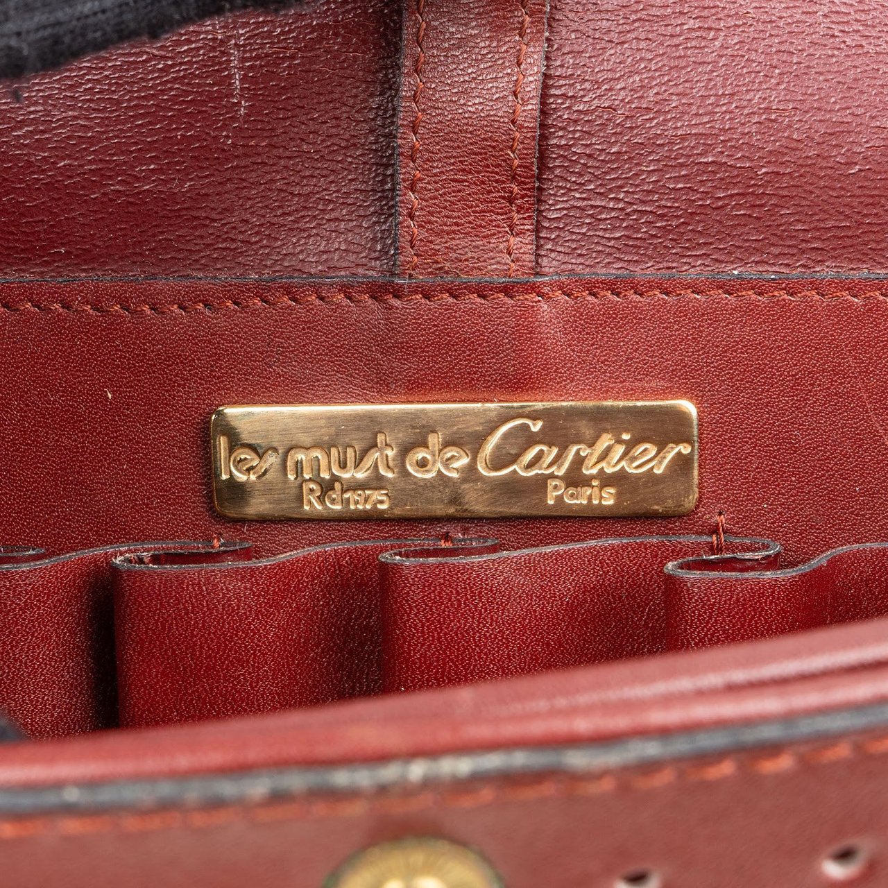 Cartier Cartier Bordeaux Leather Briefcase Flap Shoulder Bag Divers