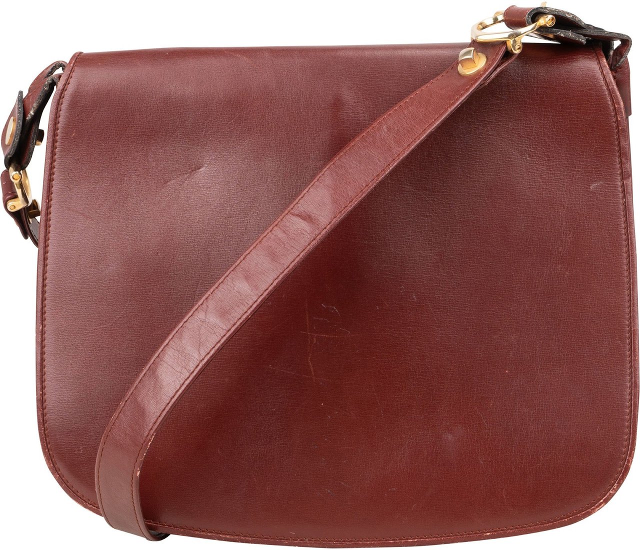 Cartier Cartier Bordeaux Leather Briefcase Flap Shoulder Bag Divers