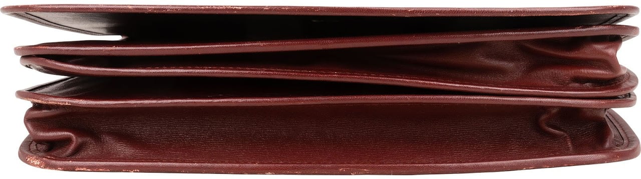Cartier Cartier Bordeaux Leather Briefcase Flap Shoulder Bag Maroon