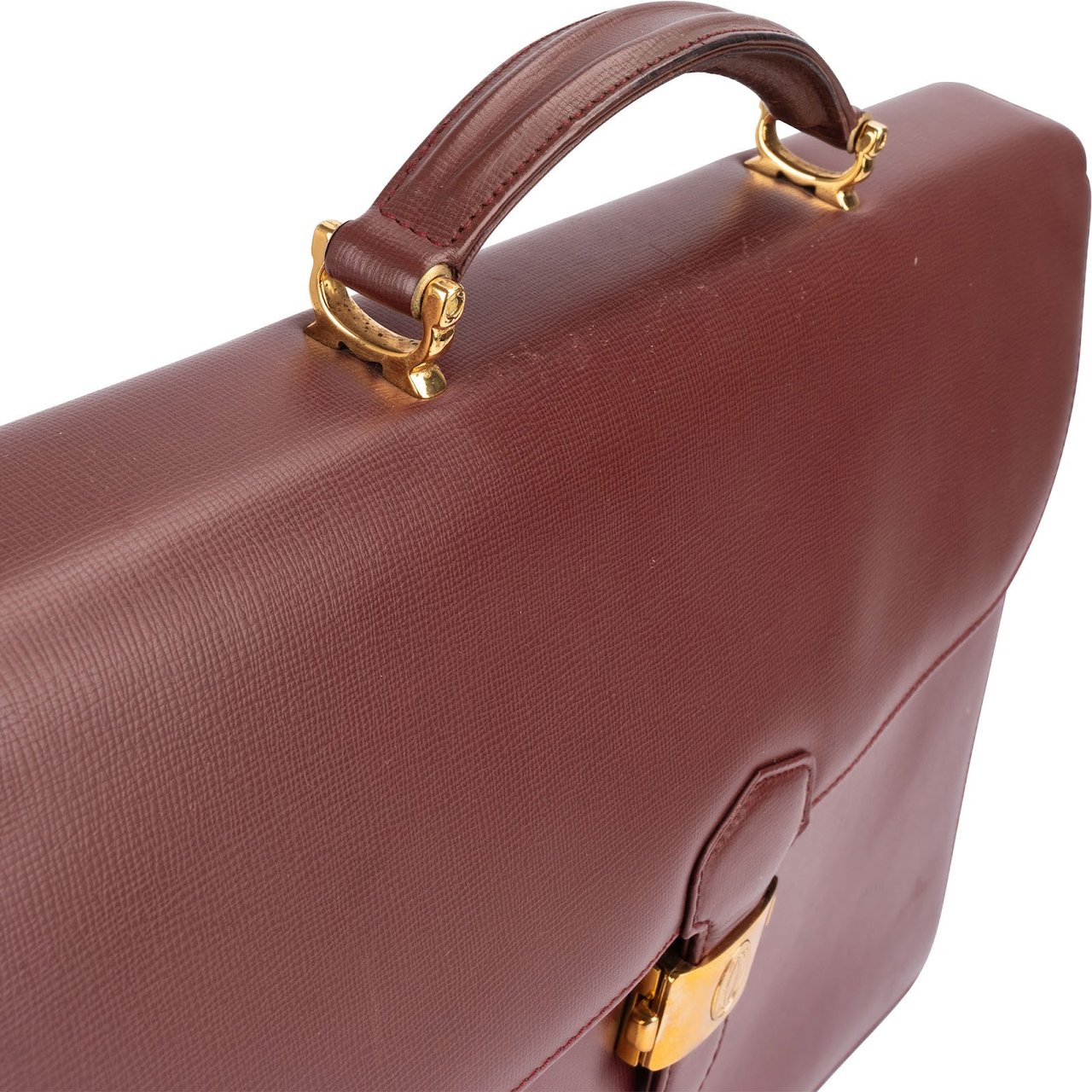 Cartier Cartier Bordeaux Leather Briefcase Porte Documents Handbag Divers