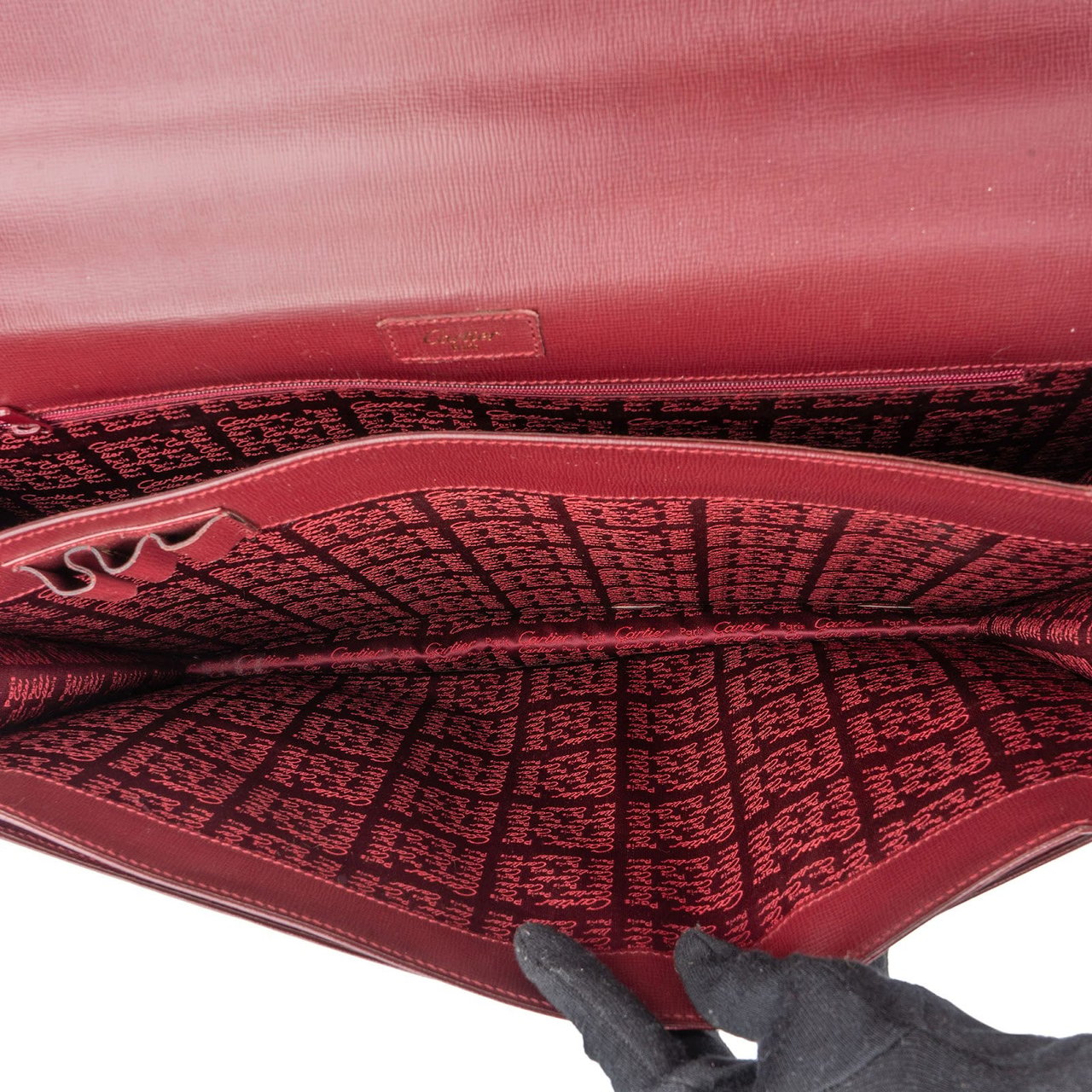 Cartier Cartier Bordeaux Leather Briefcase Porte Documents Handbag Divers