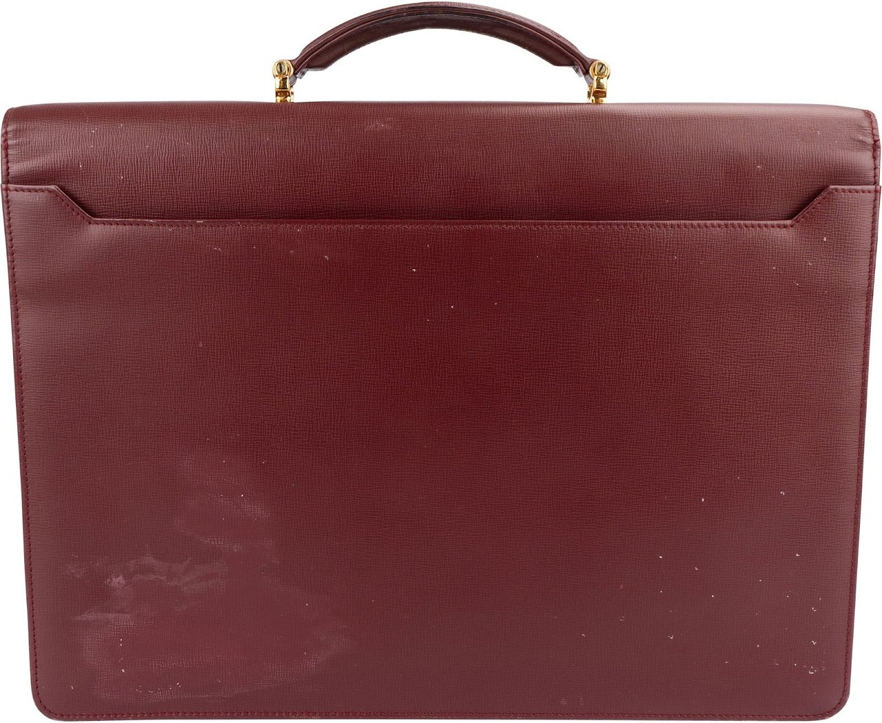 Cartier Cartier Bordeaux Leather Briefcase Porte Documents Handbag Divers