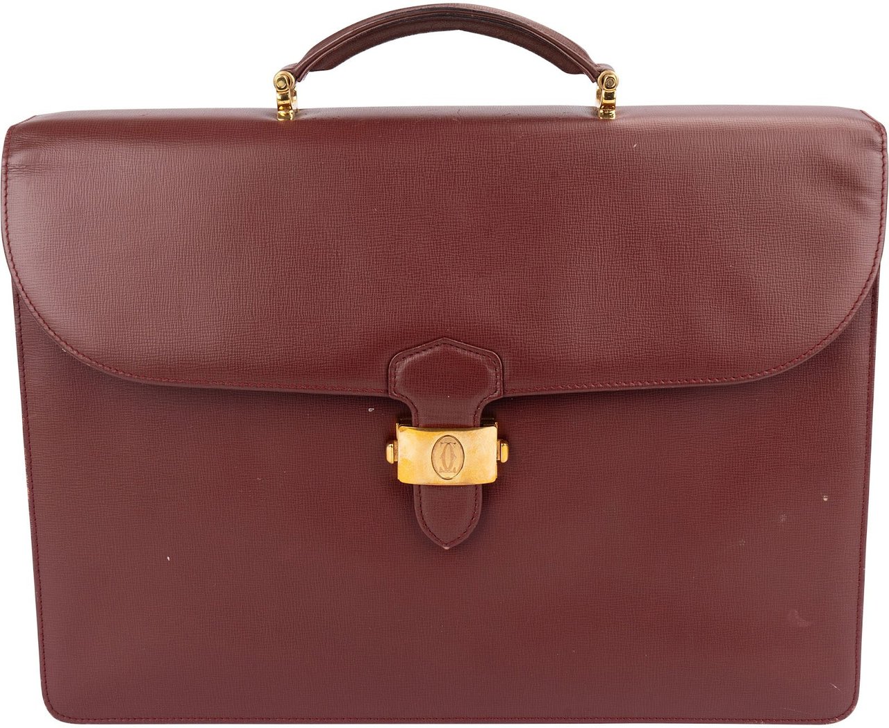 Cartier Cartier Bordeaux Leather Briefcase Porte Documents Handbag Divers