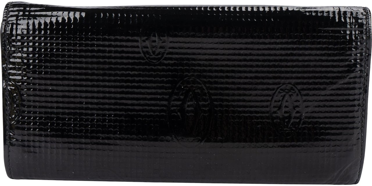 Cartier Patent Leather Limited Happy Birthday Collection International Wallet Zwart