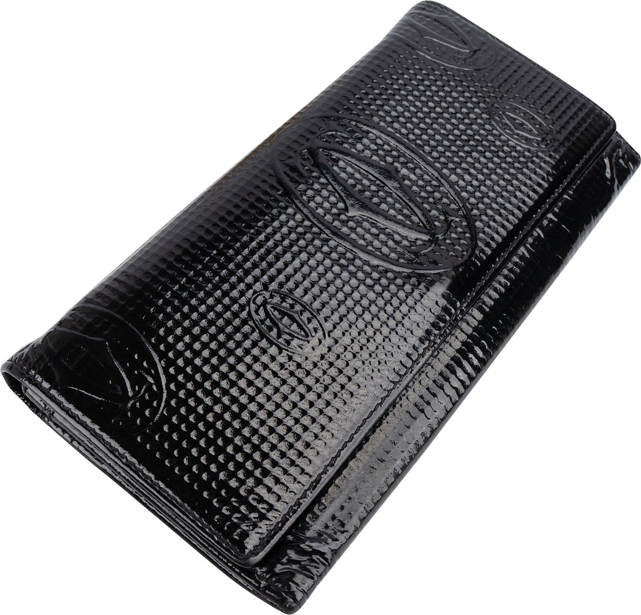 Cartier Patent Leather Limited Happy Birthday Collection International Wallet Zwart