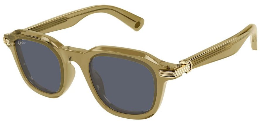 Cartier Ct0536S Première De Square Light Yellow Acetate Sunglasses Grijs