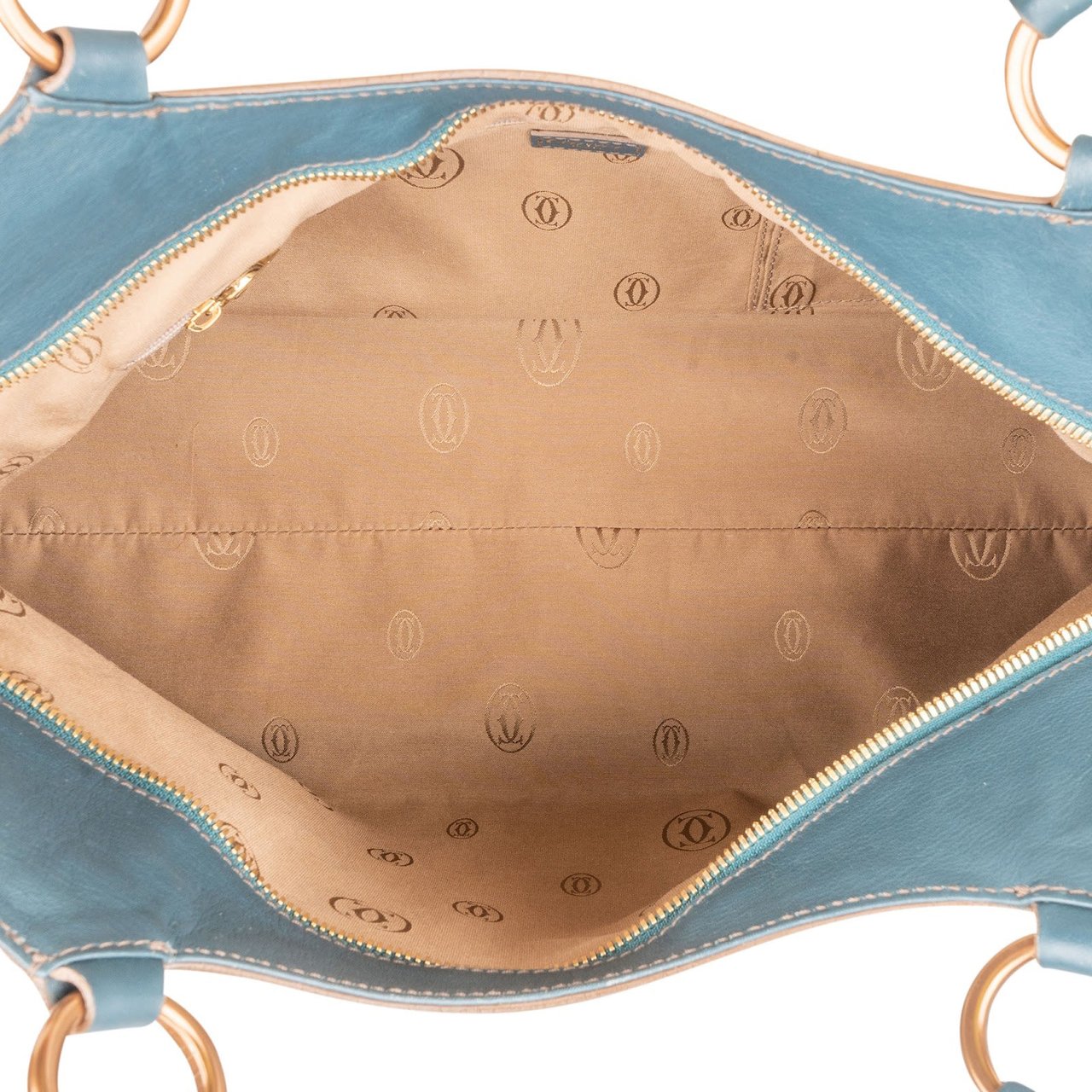 Cartier Cartier Blue Lather Marcello Hobo Handbag Blauw