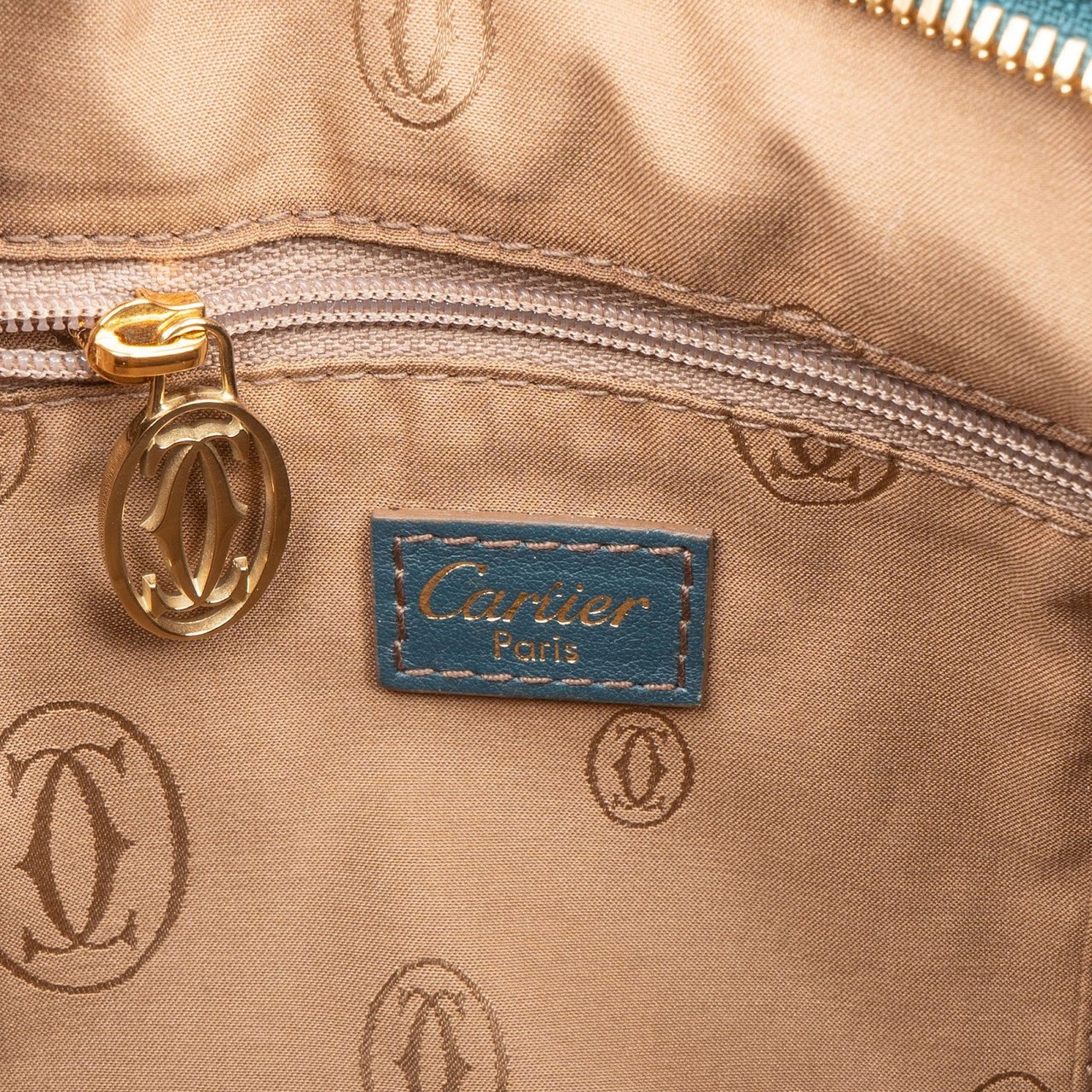 Cartier Cartier Blue Lather Marcello Hobo Handbag Blauw