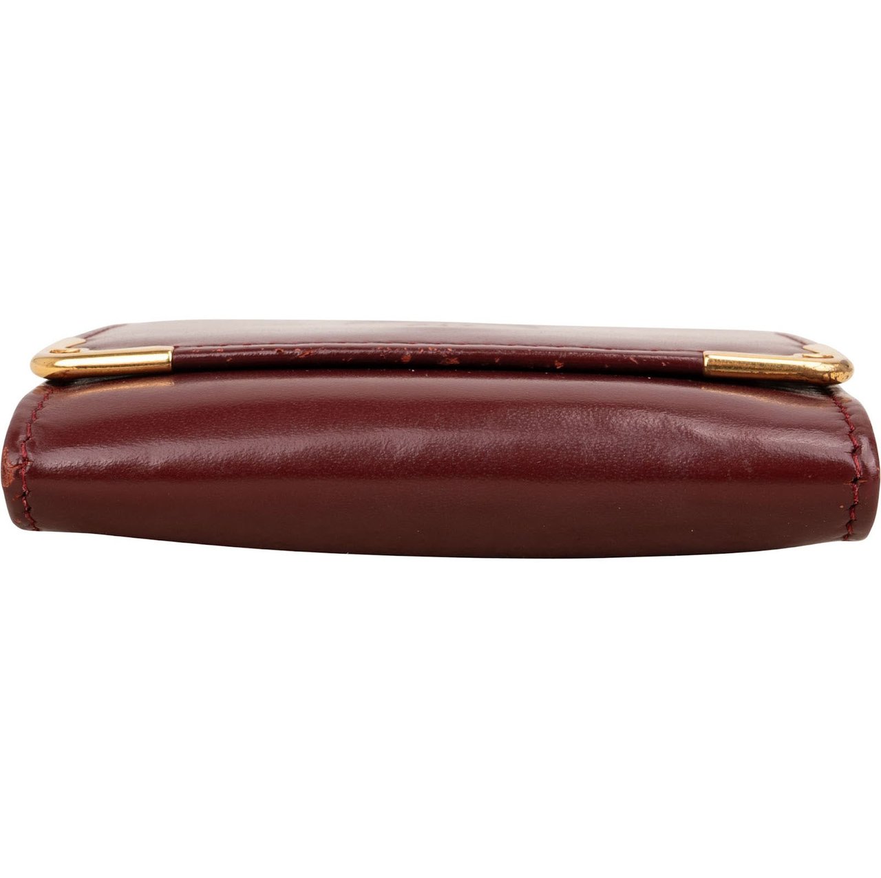 Cartier Bordeaux Leather Mini Coin Wallet Maroon