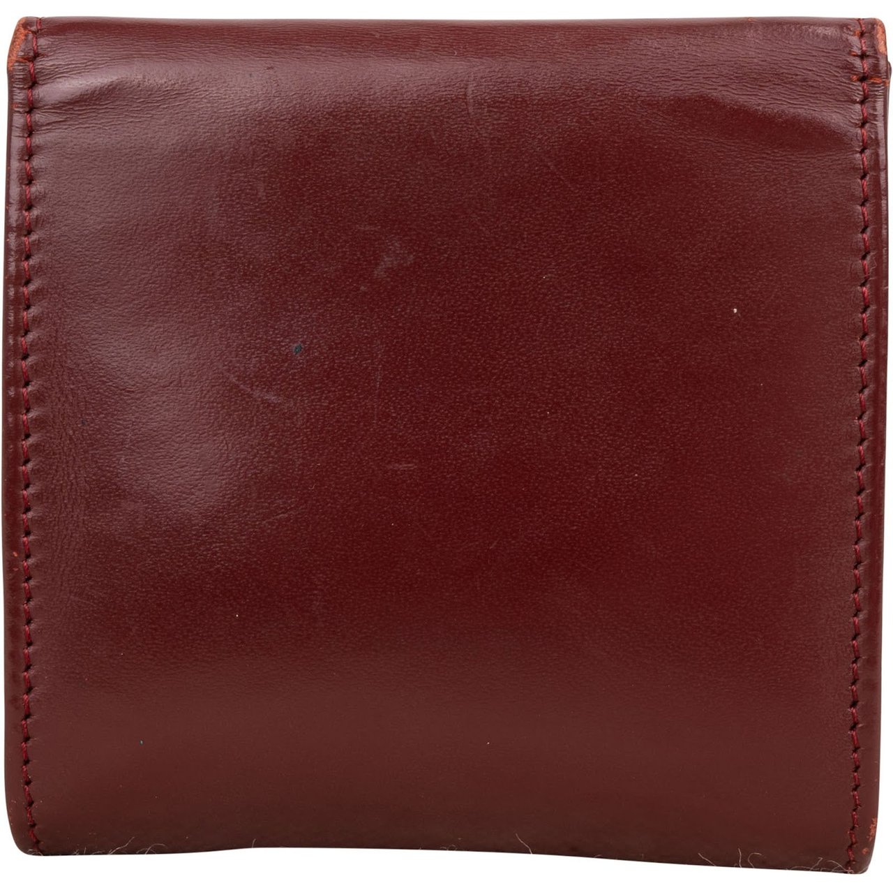 Cartier Bordeaux Leather Mini Coin Wallet Maroon