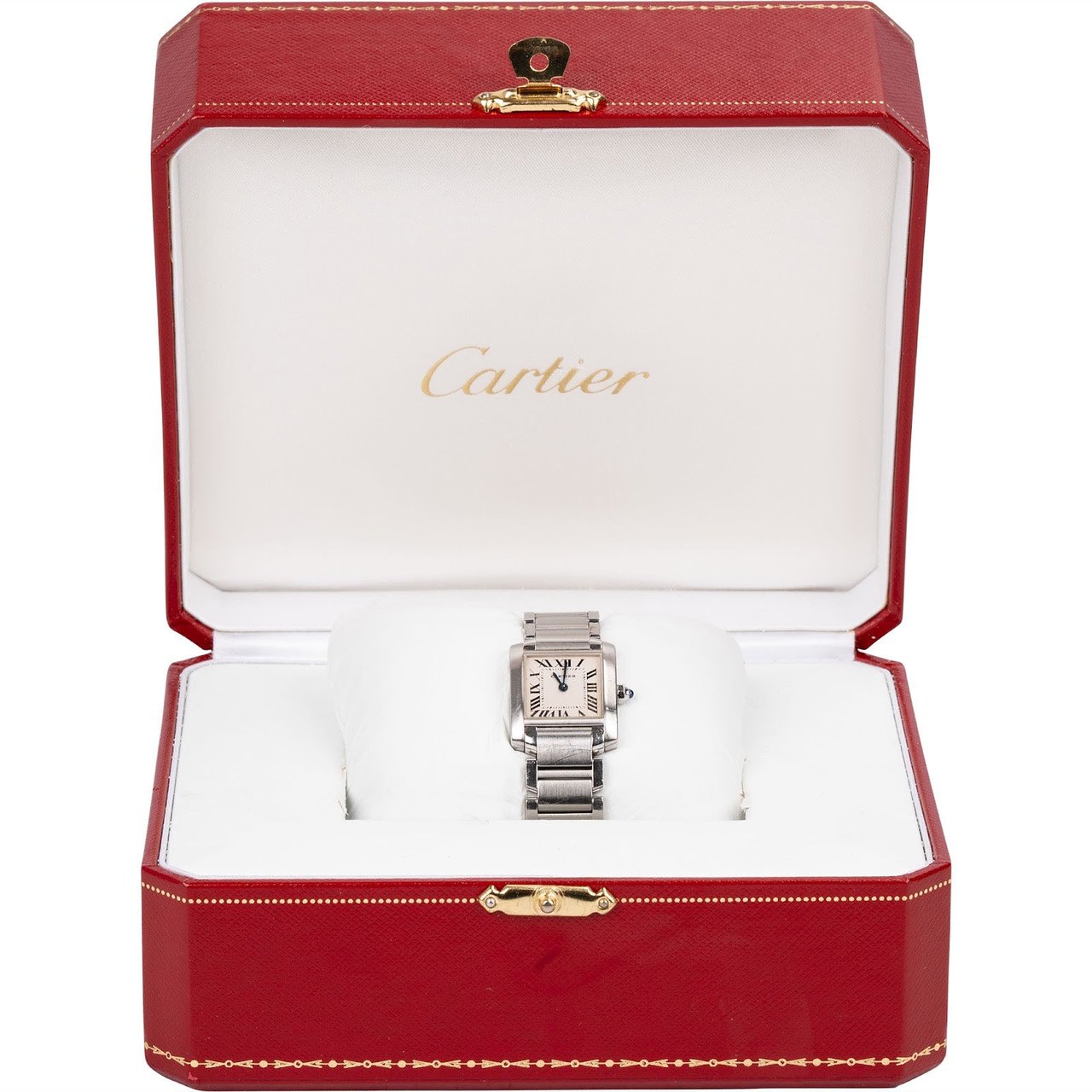 Cartier Silver Tone Tank Française 2384 Women Watch Divers