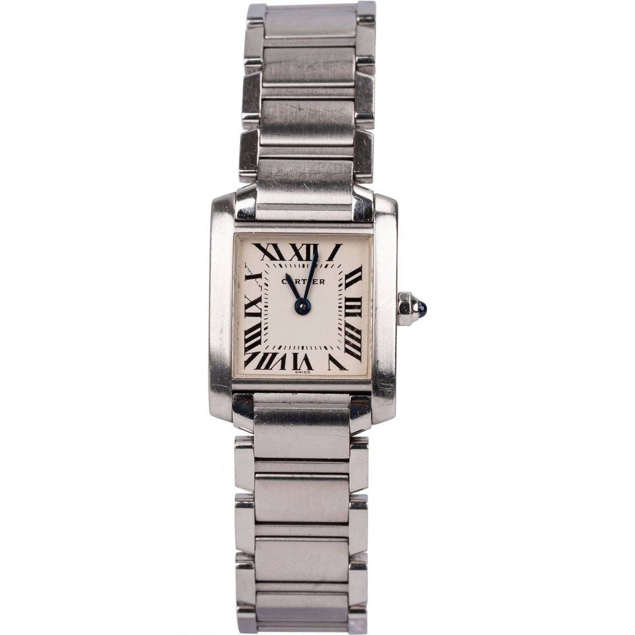 Cartier Silver Tone Tank Française 2384 Women Watch Divers