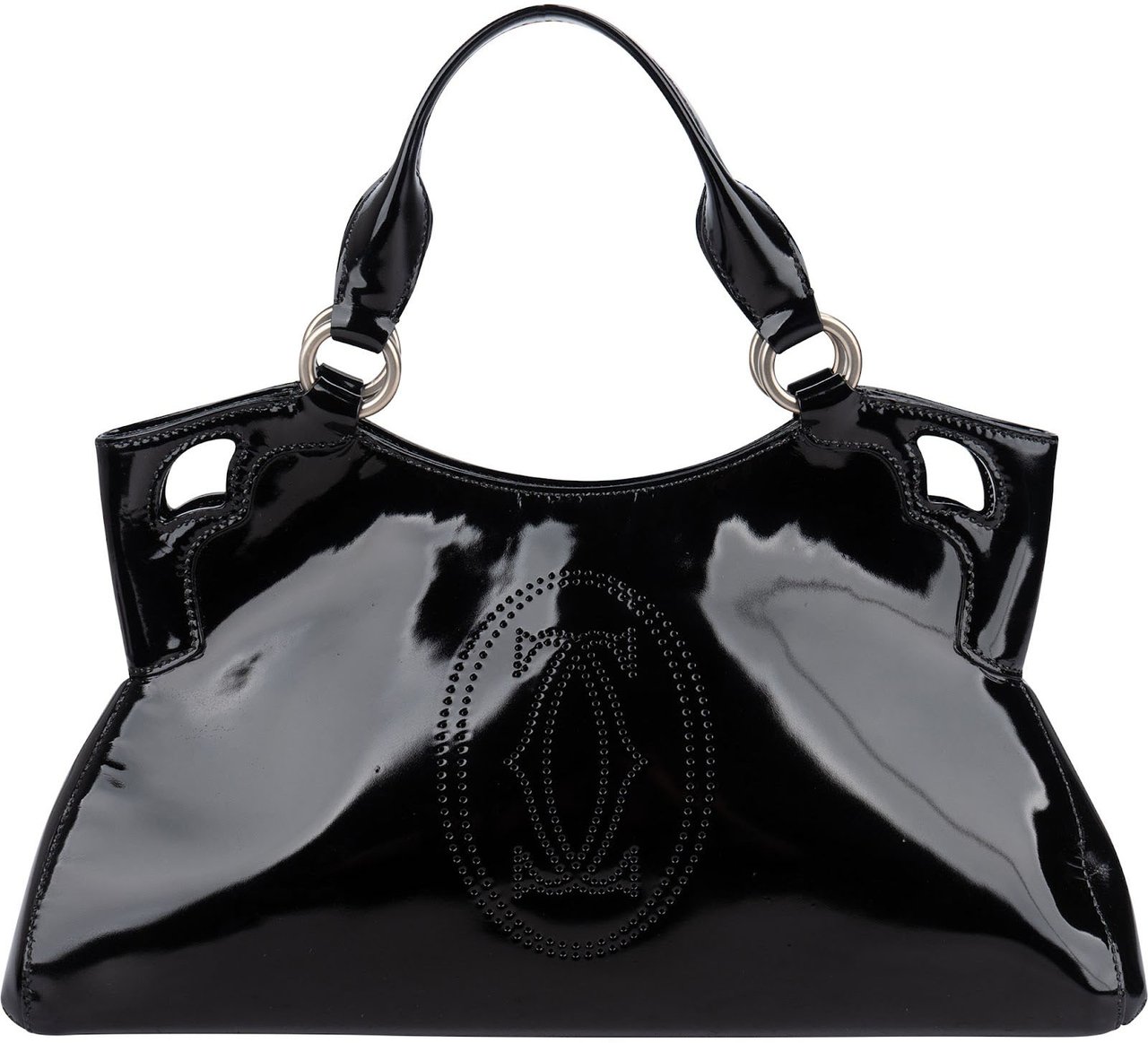 Cartier Black Patent Leather Marcello de Cartier Handbag Zwart