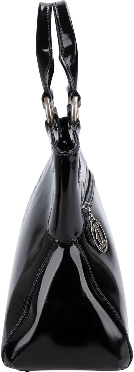 Cartier Black Patent Leather Marcello de Cartier Handbag Zwart