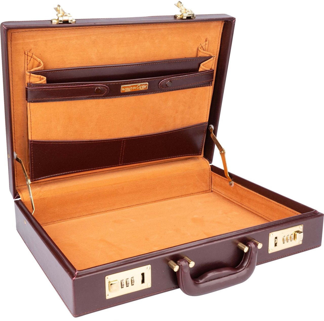 Cartier Cartier Bordeaux Leather 1975 Briefcase Divers