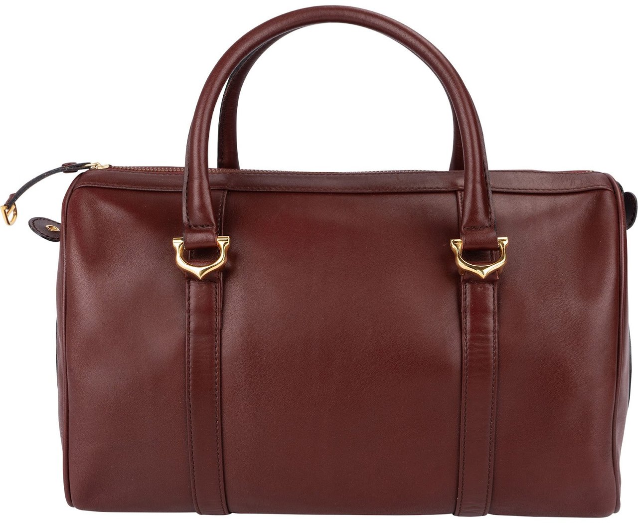 Cartier Bordeaux Leather Must de Cartier Boston Handbag Maroon