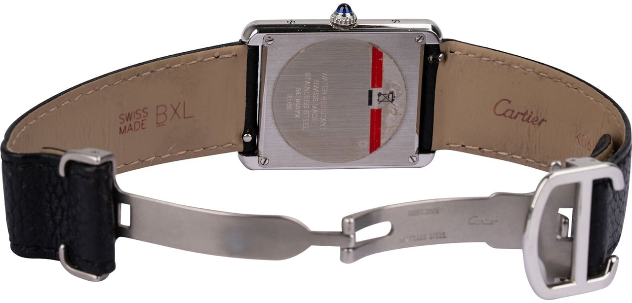 Cartier Silver Tone Solo Tank GM 3169 Watch Divers