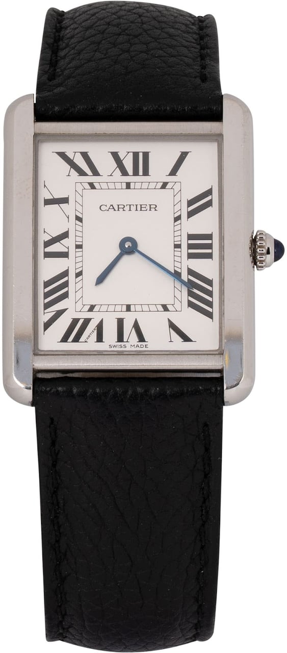 Cartier Silver Tone Solo Tank GM 3169 Watch Divers