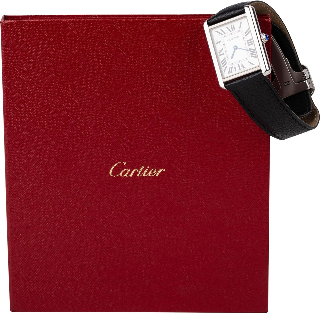 Cartier Silver Tone Solo Tank GM 3169 Watch Divers