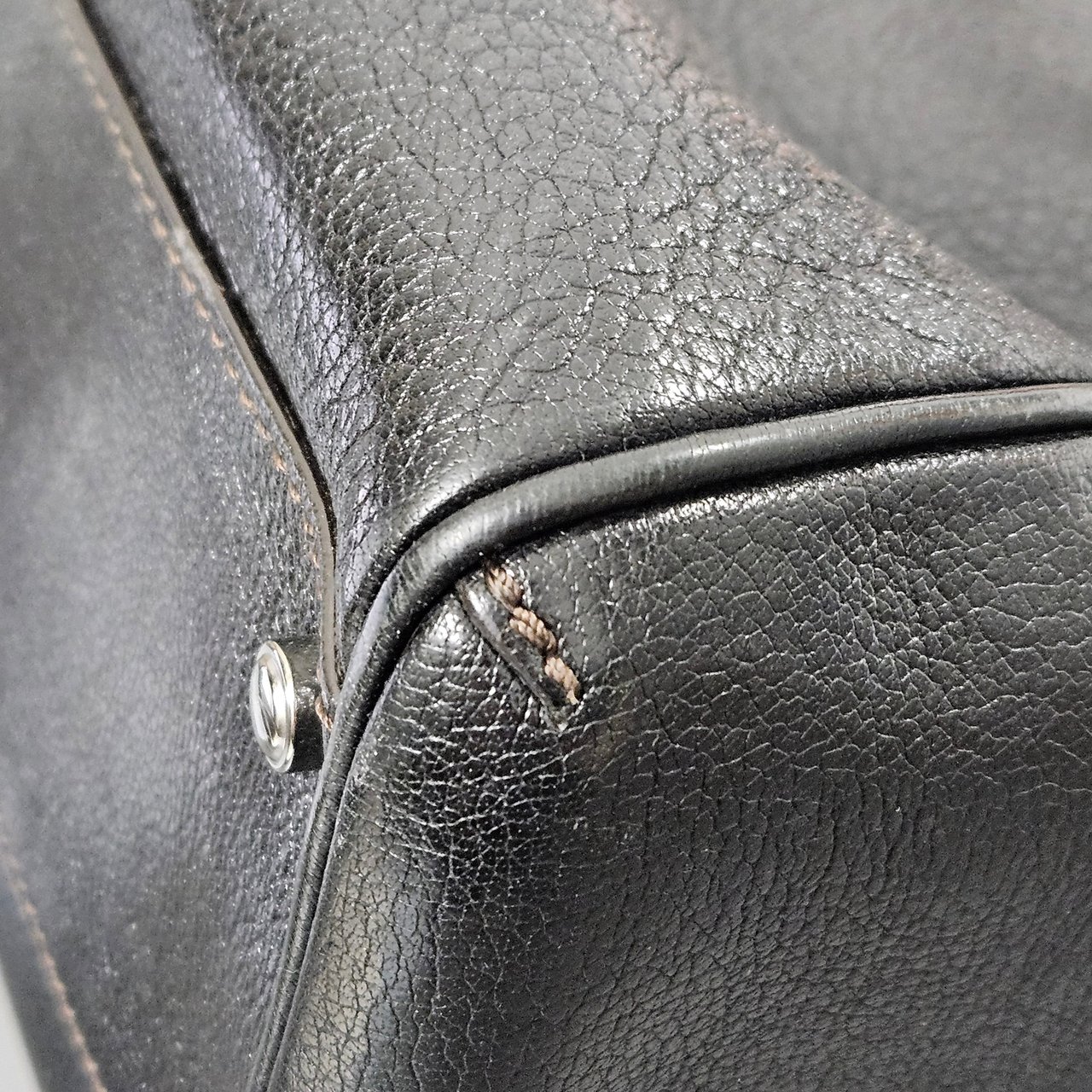 Cartier Black Grained Leather Marcello de Cartier Handbag Zwart