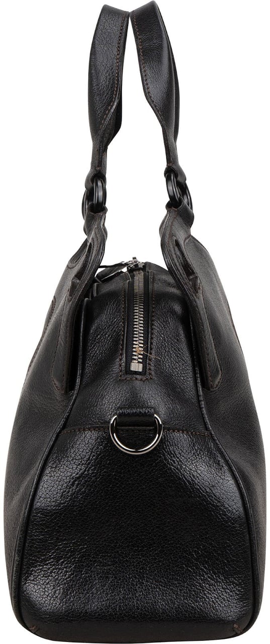 Cartier Black Grained Leather Marcello de Cartier Handbag Zwart