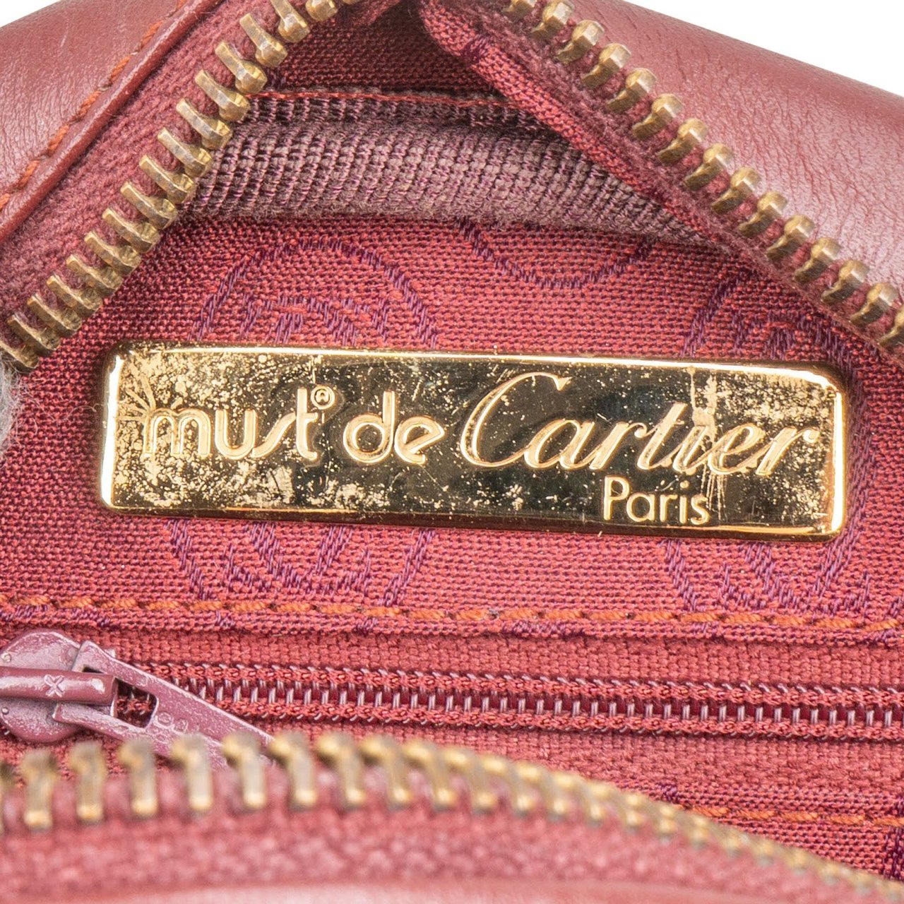 Cartier Bordeaux Leather Mastrine Camera Crossbody Bag Maroon